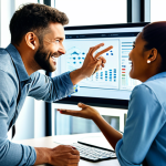 **

A diverse team collaborating in a bright, modern office. One person gestures towards a screen displaying complex data analysis. Subtle emotional cues (joy, focus) are visible on their faces.  The overall scene suggests synergy between humans and AI, emphasizing teamwork and positive interaction.  "Collaboration," "Innovation," "AI-powered team," "Human-machine synergy."

**