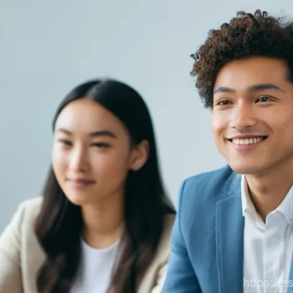 상대방의 감정 이해를 위한 관찰 기술 - **Prompt:** A diverse group of people, aged 20s-50s, gathered in a bright, modern co-working space, ...