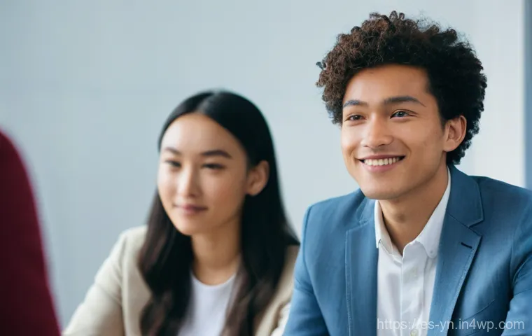 상대방의 감정 이해를 위한 관찰 기술 - **Prompt:** A diverse group of people, aged 20s-50s, gathered in a bright, modern co-working space, ...