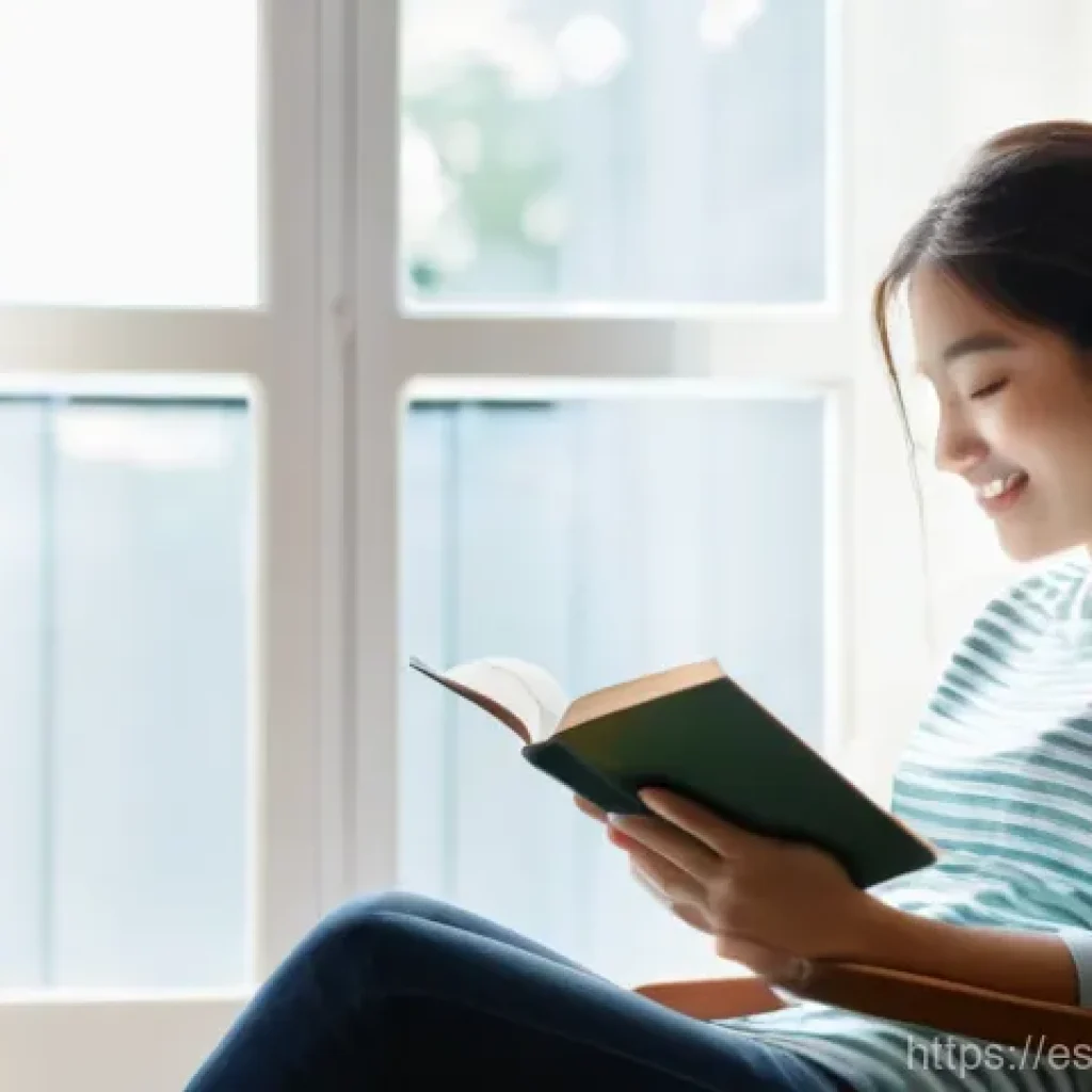 감정 인식을 위한 명상과 자기 성찰 - **Prompt:** A young adult, wearing comfortable and modest casual clothing, sits peacefully on a cozy...
