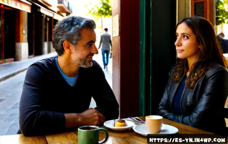 Home 17 감정 인식과 대화 능력의 관계 - Photorealistic candid scene of two Spanish-speaking adult friends having a thoughtful conversation a...